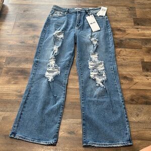 Almost Famous 90’s fit distressed jeans. Size 13